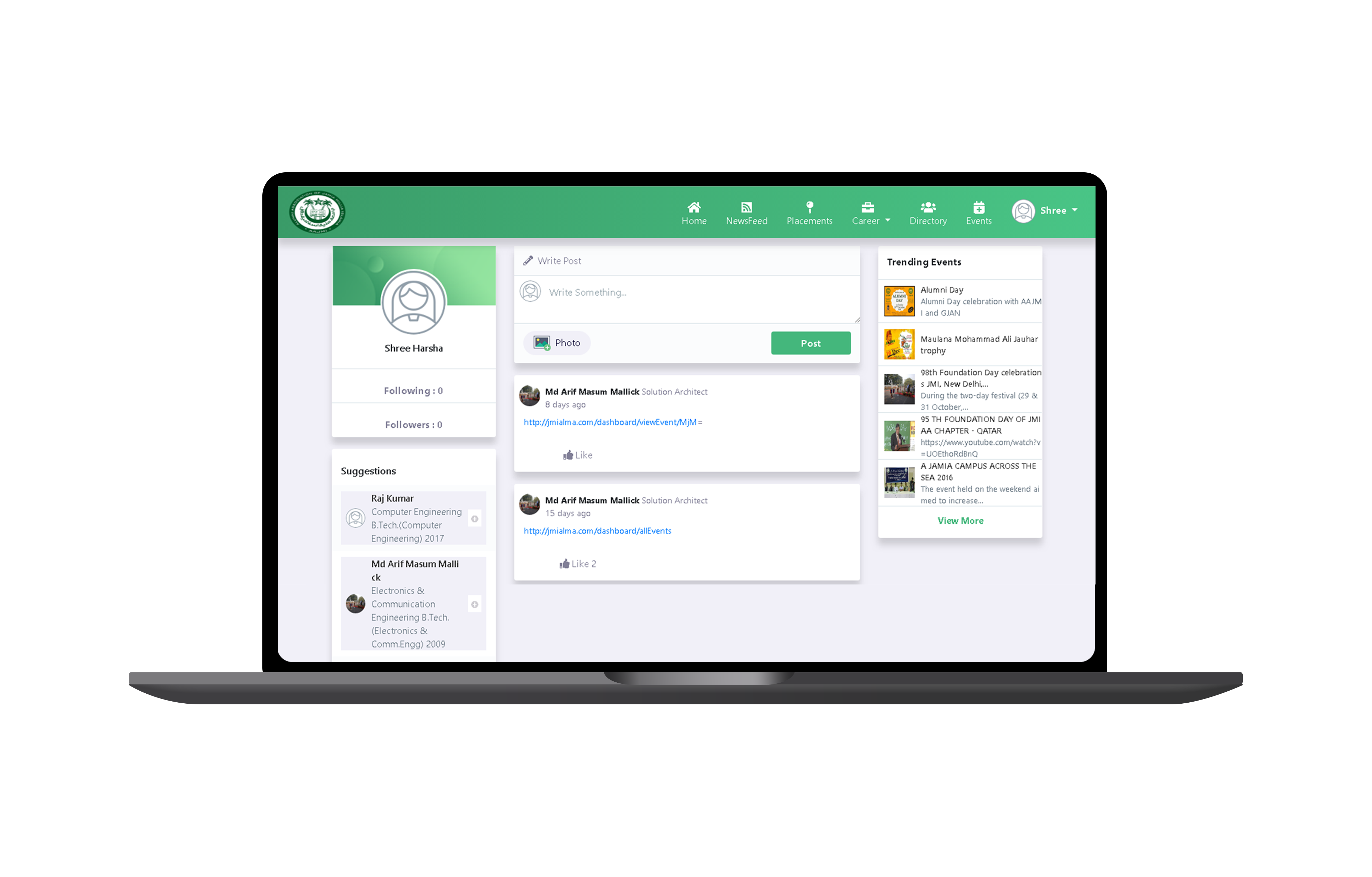 News Feed Screenshot