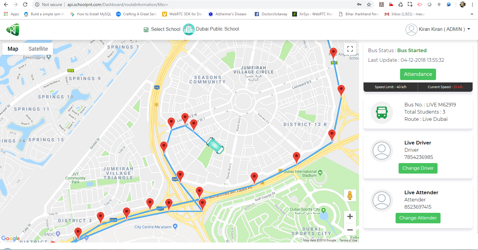 Tracking Screenshot